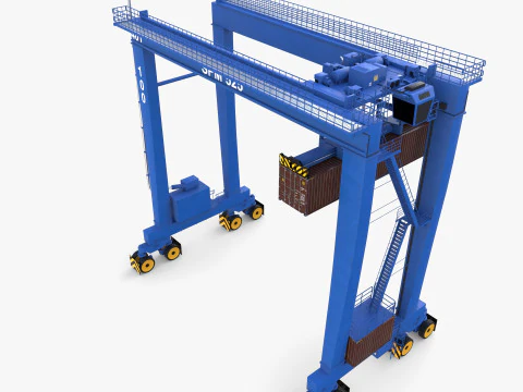 Rubber Tired Gantry Crane V1 3D Model