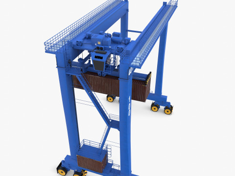 Rubber Tired Gantry Crane V1 3D 模型