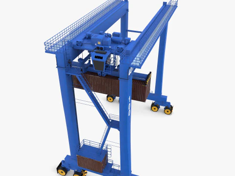 Rubber Tired Gantry Crane V1 3D Model