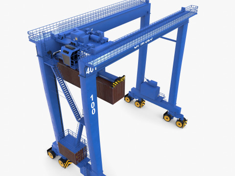 Rubber Tired Gantry Crane V1 3D 模型