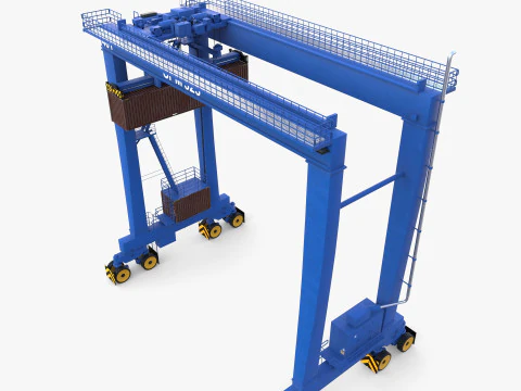 Rubber Tired Gantry Crane V1 3D Model