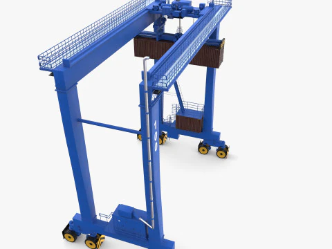 Rubber Tired Gantry Crane V1 3D Model