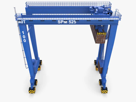 Rubber Tired Gantry Crane V1 3D Model