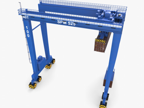 Rubber Tired Gantry Crane V1 3D 模型