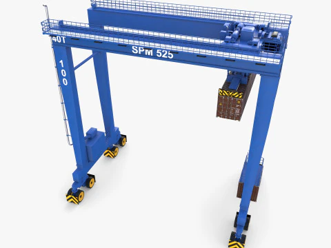 Rubber Tired Gantry Crane V1 3D Model