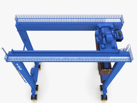 Rubber Tired Gantry Crane V1 3D Model