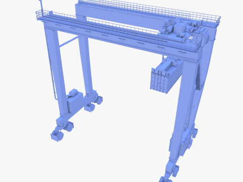 Rubber Tired Gantry Crane V1 3D Model