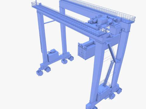 Rubber Tired Gantry Crane V1 3D Model