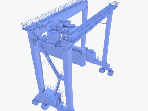 Rubber Tired Gantry Crane V1 3D Model