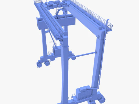 Rubber Tired Gantry Crane V1 3D Model