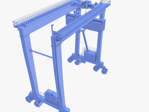 Rubber Tired Gantry Crane V1 3D Model