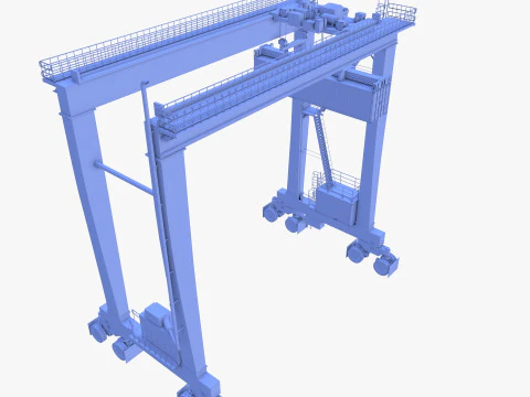 Rubber Tired Gantry Crane V1 3D Model