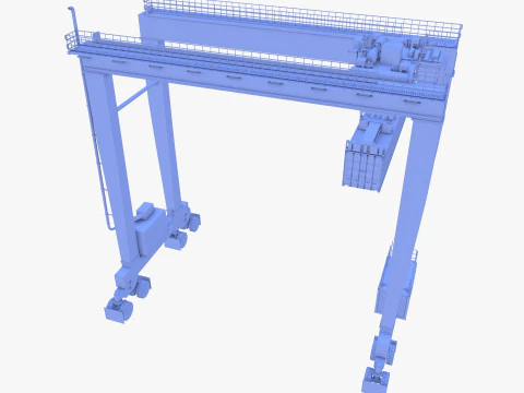 Rubber Tired Gantry Crane V1 3D Model