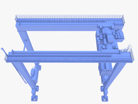 Rubber Tired Gantry Crane V1 3D Model