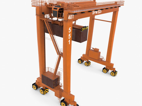 Rubber Tired Gantry Crane V2 Model 3D