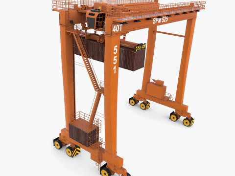 Gru a cavalletto gommata V2 Modello 3D