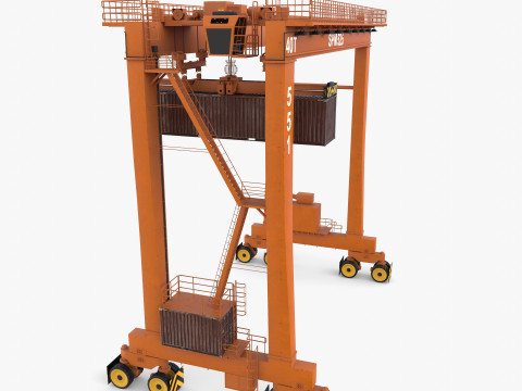 Rubber Tired Gantry Crane V2 3D 模型