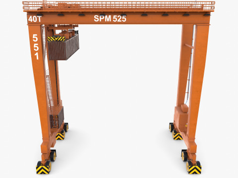 Rubber Tired Gantry Crane V2 3D 模型