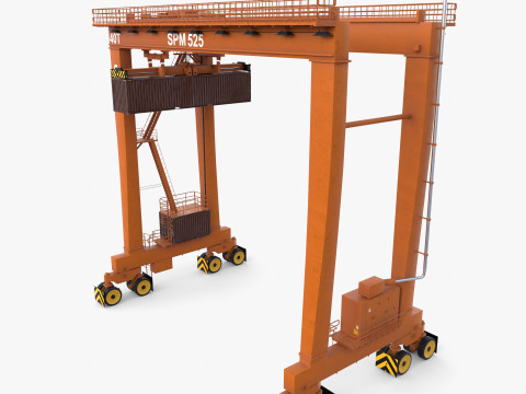 Rubber Tired Gantry Crane V2 3D 模型
