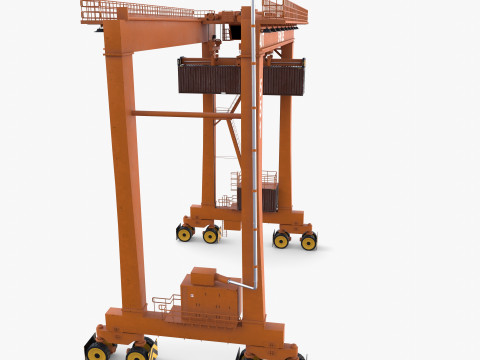 Rubber Tired Gantry Crane V2 3D 模型