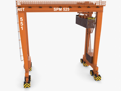 Rubber Tired Gantry Crane V2 3D 模型