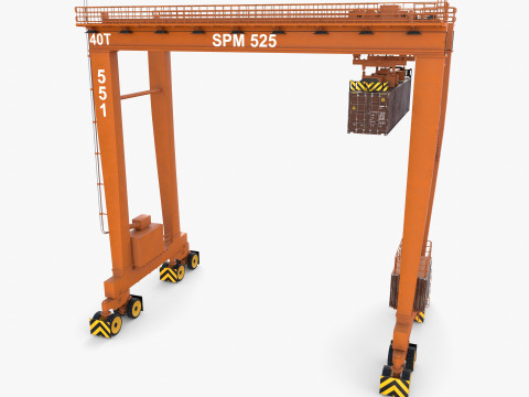 Rubber Tired Gantry Crane V2 3D 模型