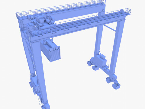 Rubber Tired Gantry Crane V2 3D 模型