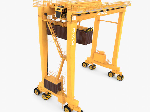 Rubber Tired Gantry Crane V3 Model 3D