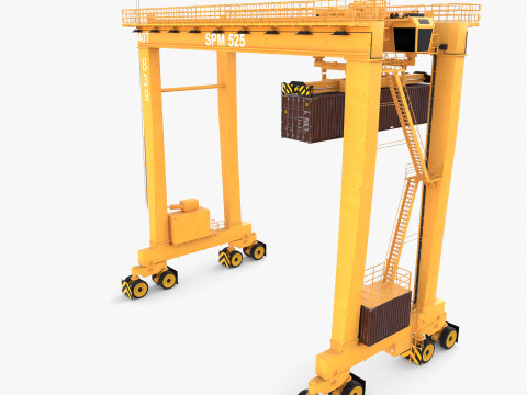 Rubber Tired Gantry Crane V3 3D Model