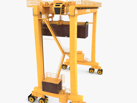 Rubber Tired Gantry Crane V3 3D Model