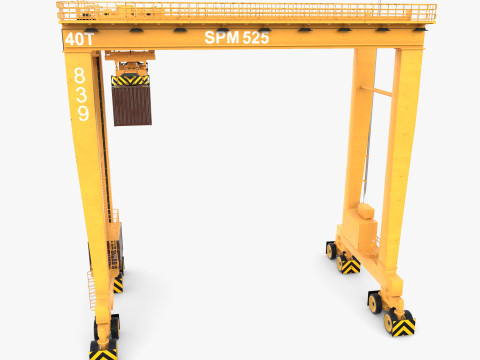 Rubber Tired Gantry Crane V3 3D Model