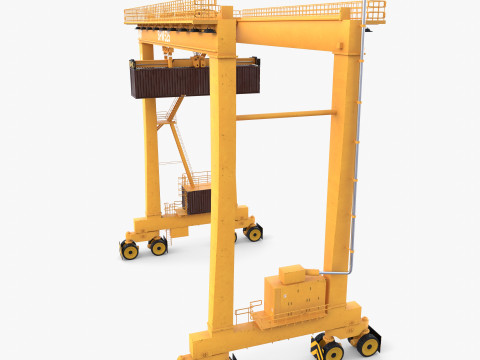 Rubber Tired Gantry Crane V3 3D Model