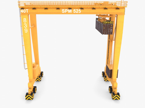 Rubber Tired Gantry Crane V3 3D Model