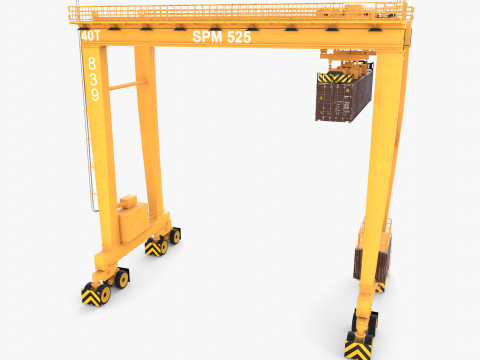 Rubber Tired Gantry Crane V3 3D Model