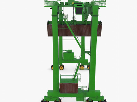 Rubber Tired Gantry Crane V4 3D Model