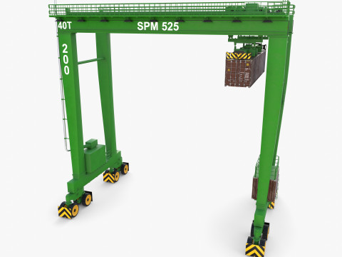 Rubber Tired Gantry Crane V4 3D Model