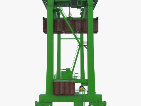 Rubber Tired Gantry Crane V4 3D Model
