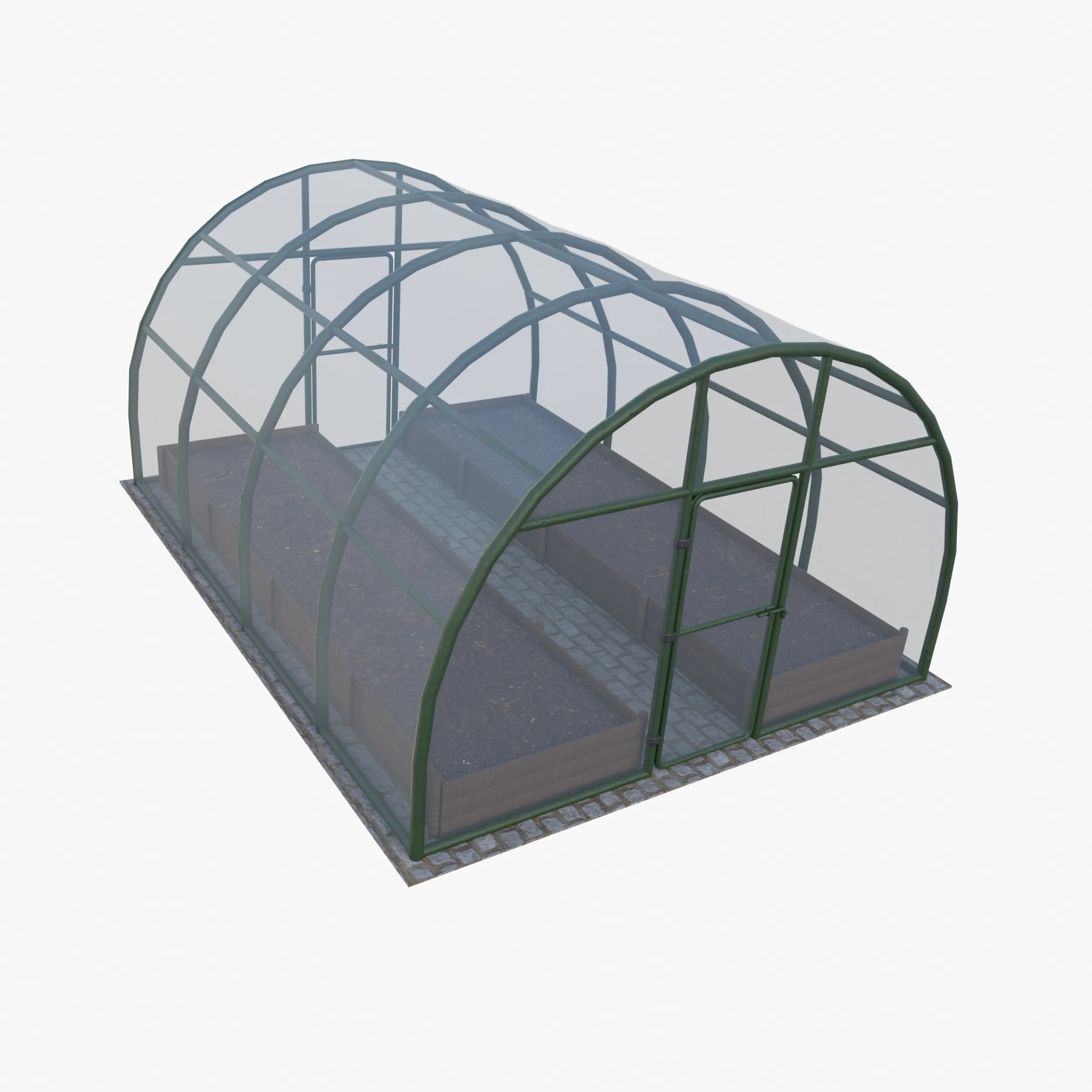 Garden greenhouse V2 3D Model .c4d .max .obj .3ds .fbx .stl .blend 