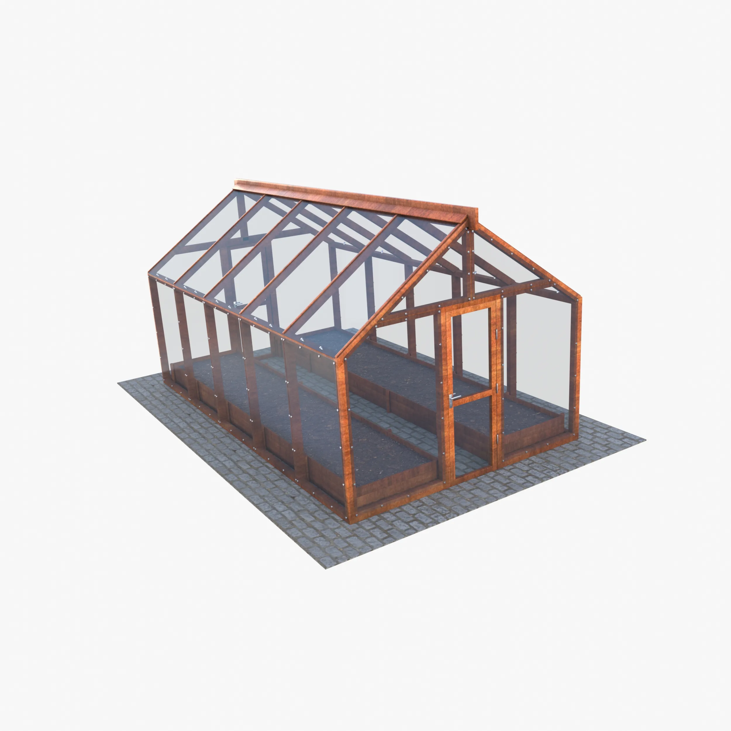 Garden greenhouse V4 3D Model .c4d .max .obj .3ds .fbx .stl .blend