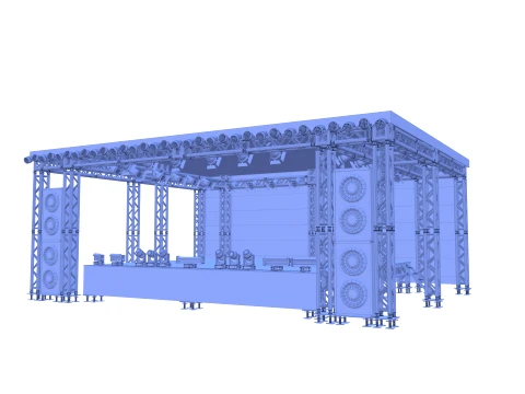 Square truss stage 3D Model