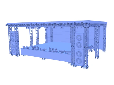 Square truss stage 3D Model