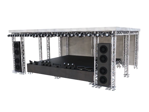 Triangle truss stage 3D Model