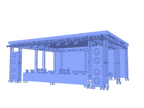 Triangle truss stage 3D Model