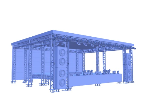 Triangle truss stage 3D Model
