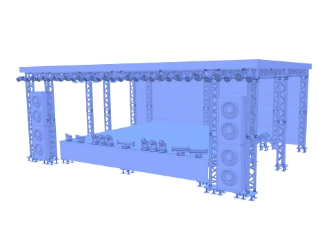 Triangle truss stage 3D Model