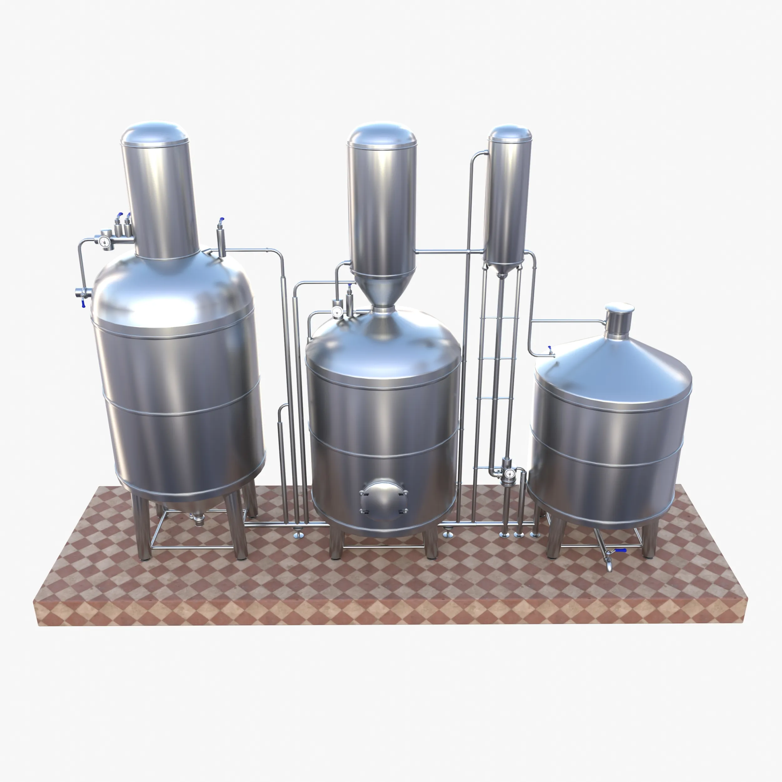 Alcohol distillation tank V1 3D Model .c4d .max .obj .3ds .fbx .stl .blend 