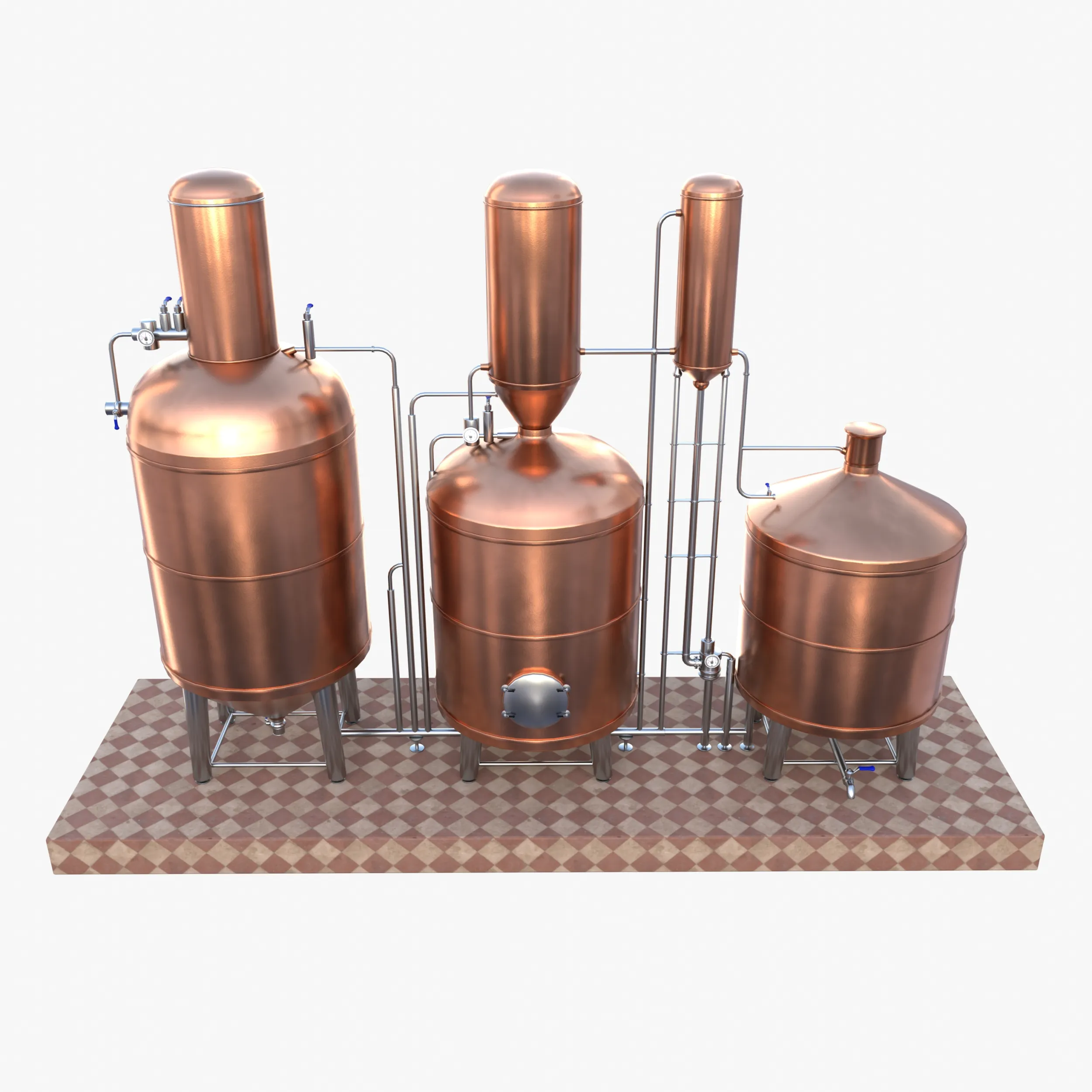 Alcohol distillation tank V2 3D Model .c4d .max .obj .3ds .fbx .stl .blend 