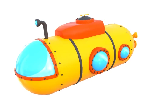Cartoon Submarine V1 3D Model