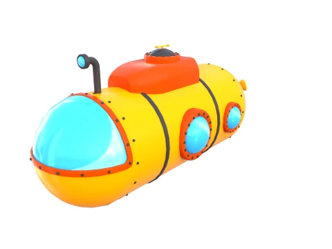 Cartoon Submarine V1 3D Model