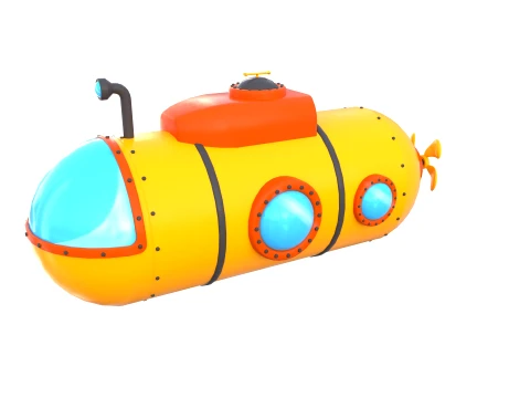 Cartoon Submarine V1 3D Model